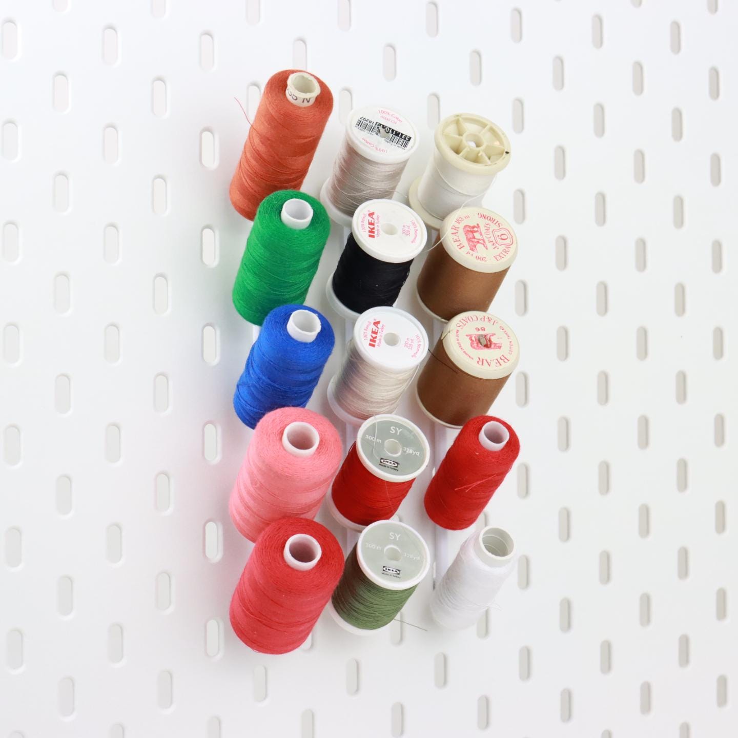 Garnrollenhalter für 5 Rollen | IKEA Skadis kompatibel | Nähgarnhalter & Nähzubehör | DIY Ordnungssystem für Handarbeiten