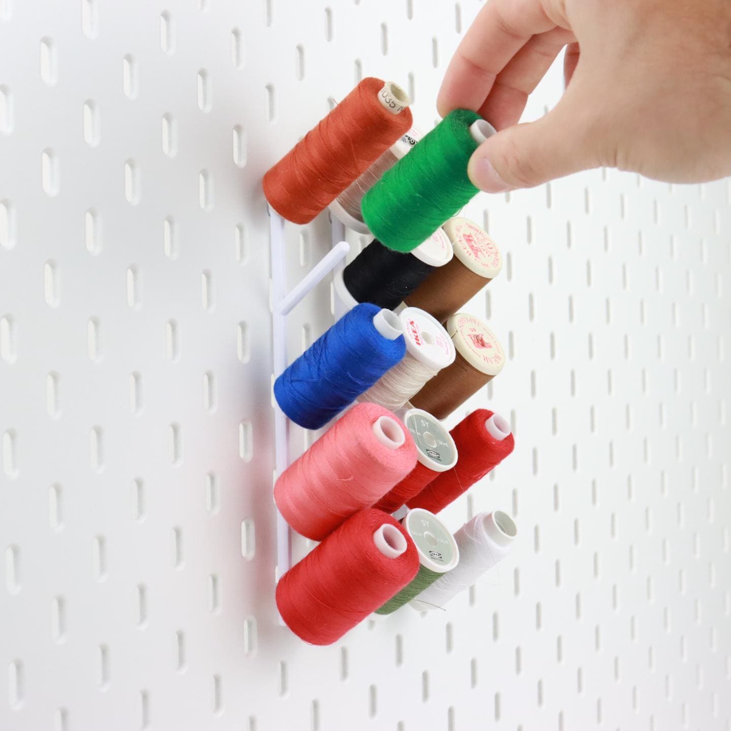 Garnrollenhalter für 5 Rollen | IKEA Skadis kompatibel | Nähgarnhalter & Nähzubehör | DIY Ordnungssystem für Handarbeiten